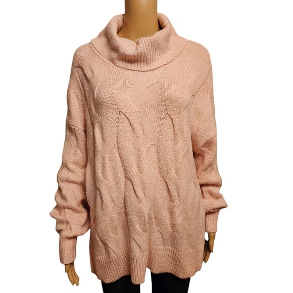 Cambridge Dry Goods Pink Turtleneck Sweater SZ L - Picture 1 of 12